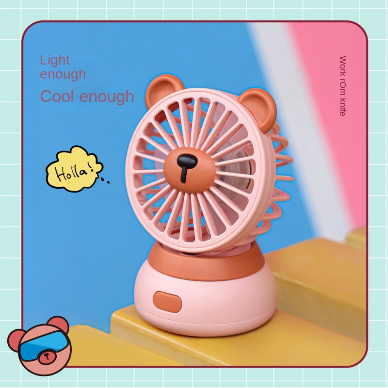 Mini ventilateur USB de bureau au design ourson kawaii