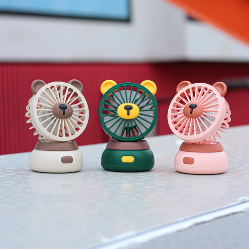 Mini ventilateur USB de bureau au design ourson kawaii