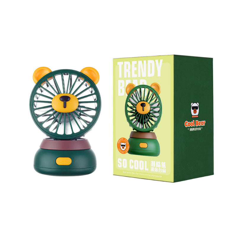 Mini ventilateur USB de bureau au design ourson kawaii