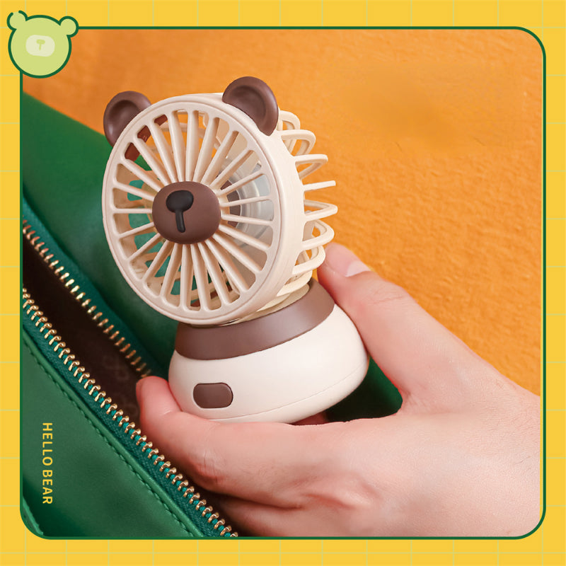 Mini ventilateur USB de bureau au design ourson kawaii