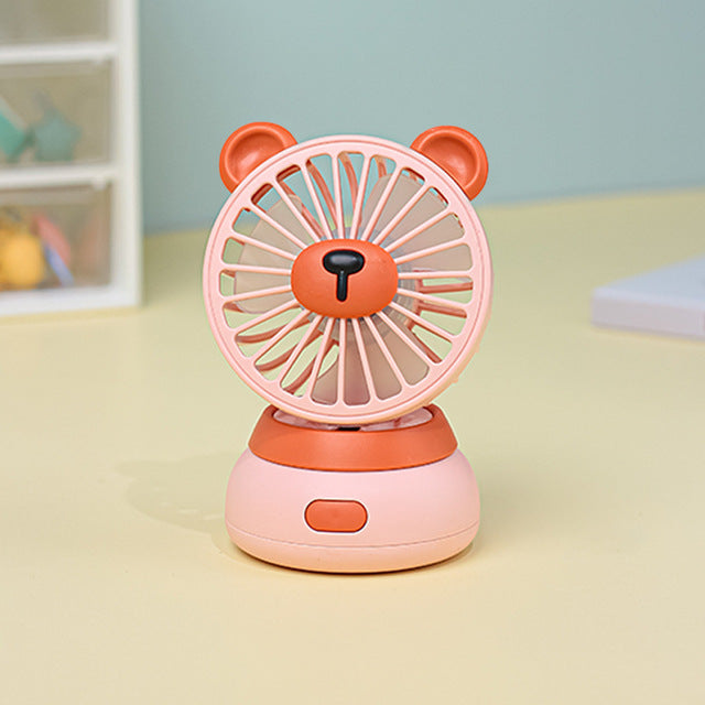 Mini ventilateur USB de bureau au design ourson kawaii