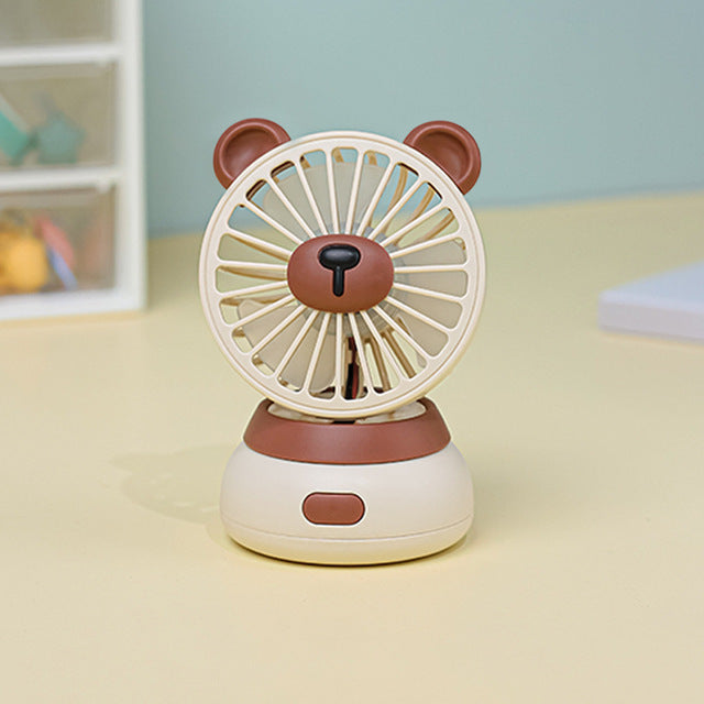 Mini ventilateur USB de bureau au design ourson kawaii